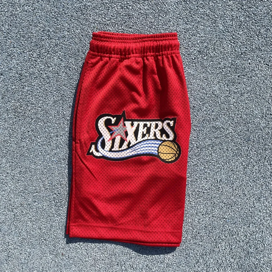 EE x Sixers Shorts Red - Image 2